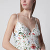 FARM Rio White midi dress in linen with garden motif