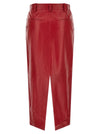 Co Red Leather Tailored Skirt