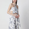 FARM Rio Coast Stars cropped top in linen blend