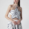FARM Rio Coast Stars cropped top in linen blend