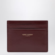 Saint Laurent Dark ruby leather credit card holder