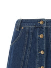 Farm Rio Denim Skirt With Flounces