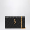 Saint Laurent Black Cassandre chain clutch bag