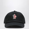 Moncler Grenoble Black baseball cap with logo patch