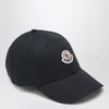 Moncler Black baseball cap with logo