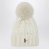 Moncler Grenoble White wool hat with pom pom