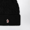 Moncler Grenoble Black wool hat with pom pom
