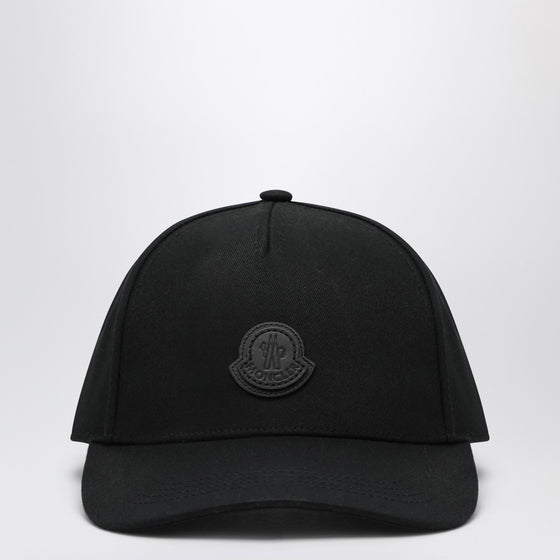 Moncler Black cotton gabardine baseball cap