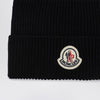 Moncler Blue wool beanie with logo patch