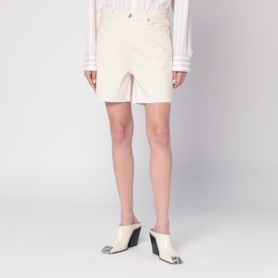 Frame Butter-coloured denim bermuda shorts