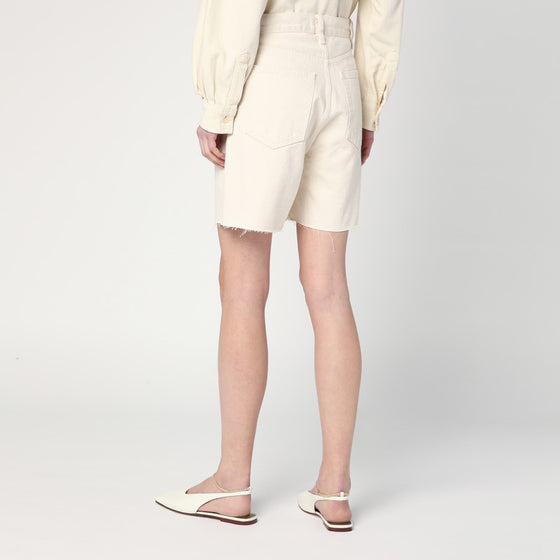 Frame Butter-coloured denim bermuda shorts