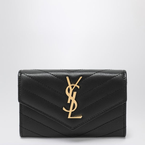 Saint Laurent Black Monogram Envelope small wallet