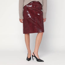  Róhe Bordeaux skirt in faux snakeskin leather