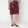 Róhe Bordeaux skirt in faux snakeskin leather