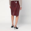 Róhe Bordeaux skirt in faux snakeskin leather