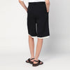 Róhe Black double-layer Bermuda shorts