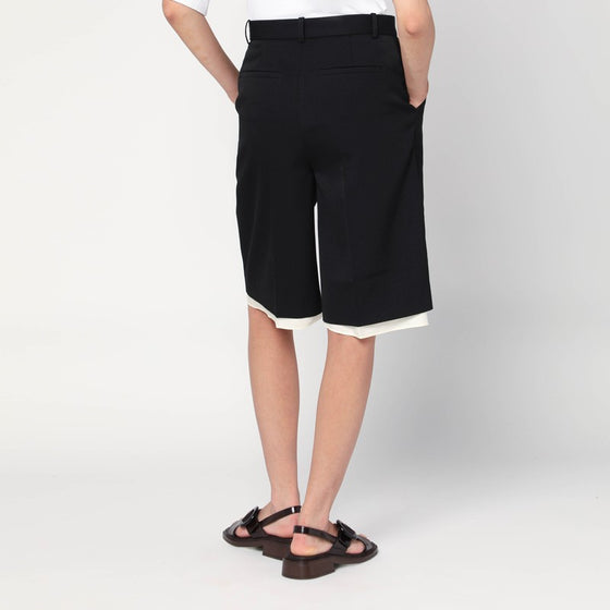 Róhe Black double-layer Bermuda shorts