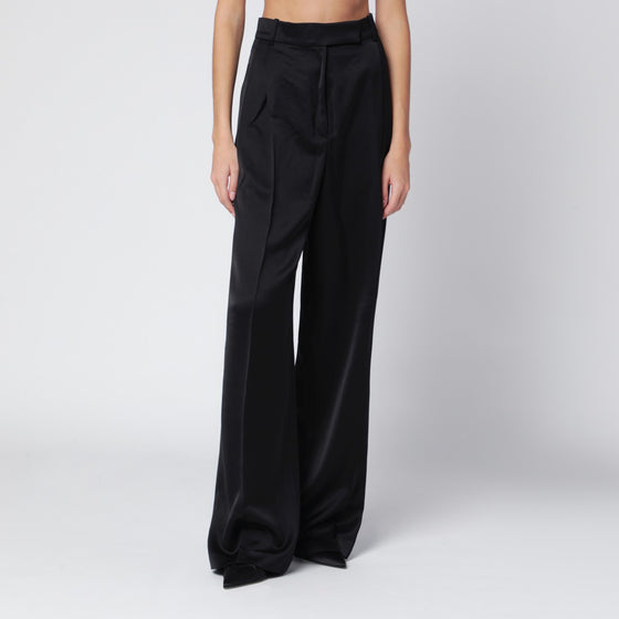 Róhe Black satin trousers