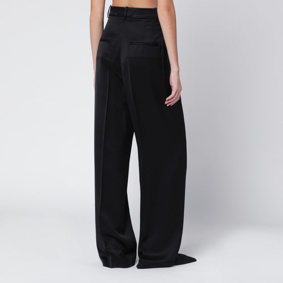Róhe Black satin trousers