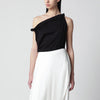 Róhe Black asymmetrical top in cotton and silk blend
