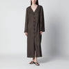 Róhe Earth-tone silk dress with pankou closure