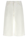 Mother The Whole Lot Zip Twist Fray Bermuda Shorts