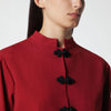 Róhe Carmine Red Wool Jacket with Pankou Closure