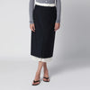 Róhe Navy Blue Skirt with Boxer Detail