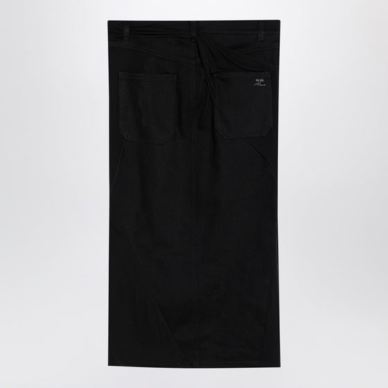 Courreges Courrèges Black midi skirt with draping