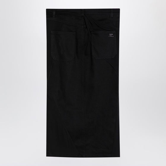 Courreges Courrèges Black midi skirt with draping