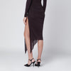 Francesco Murano Draped skirt in purple stretch jersey