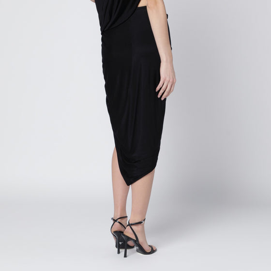 Francesco Murano Draped black stretch jersey skirt