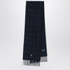 Polo Ralph Lauren Navy blue checked scarf with logo embroidery