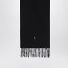 Polo Ralph Lauren Black/grey scarf with logo embroidery