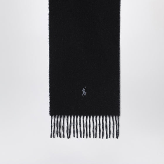 Polo Ralph Lauren Black/grey scarf with logo embroidery