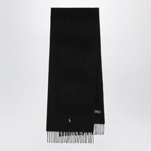  Polo Ralph Lauren Black wool scarf with fringes