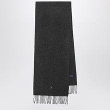 Polo Ralph Lauren Grey wool scarf with embroidered logo