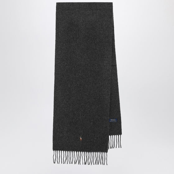 Polo Ralph Lauren Grey wool scarf with embroidered logo