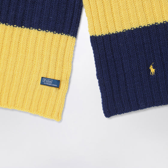 Polo Ralph Lauren Blue/yellow striped wool scarf