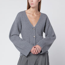  ALMADA LABEL Drea cardigan in grey wool and cashmere