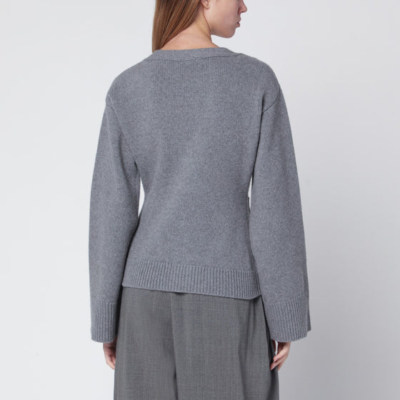 ALMADA LABEL Drea cardigan in grey wool and cashmere