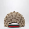GUCCI Beige and ebony GG fabric baseball cap