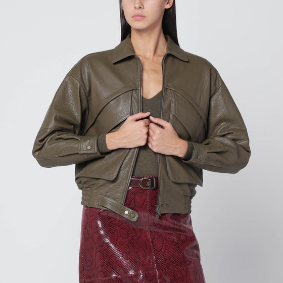 Salvatore Santoro Olive green leather bomber