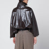 Salvatore Santoro Brown shiny leather bomber motorcycle head