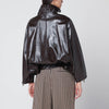 Salvatore Santoro Brown shiny leather bomber motorcycle head