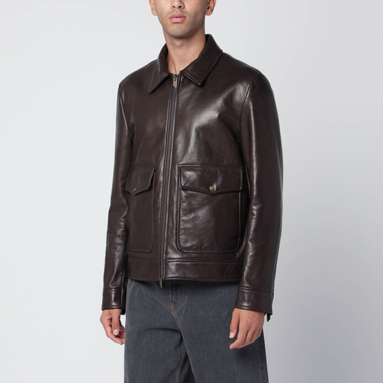 Salvatore Santoro Brown leather zip jacket