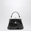 Vivienne Westwood Granny Frame purse in croc-embossed black leather
