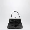 Vivienne Westwood Granny Frame purse in croc-embossed black leather