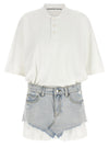Alexander Wang Denim Skirt Polo Dress