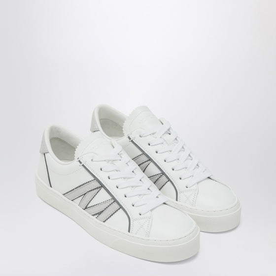 Moncler White leather Monaco2 sneakers